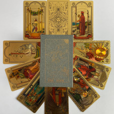 Карти Таро Rider Waite Gold Foil Tarot золоті з тисненням англійською