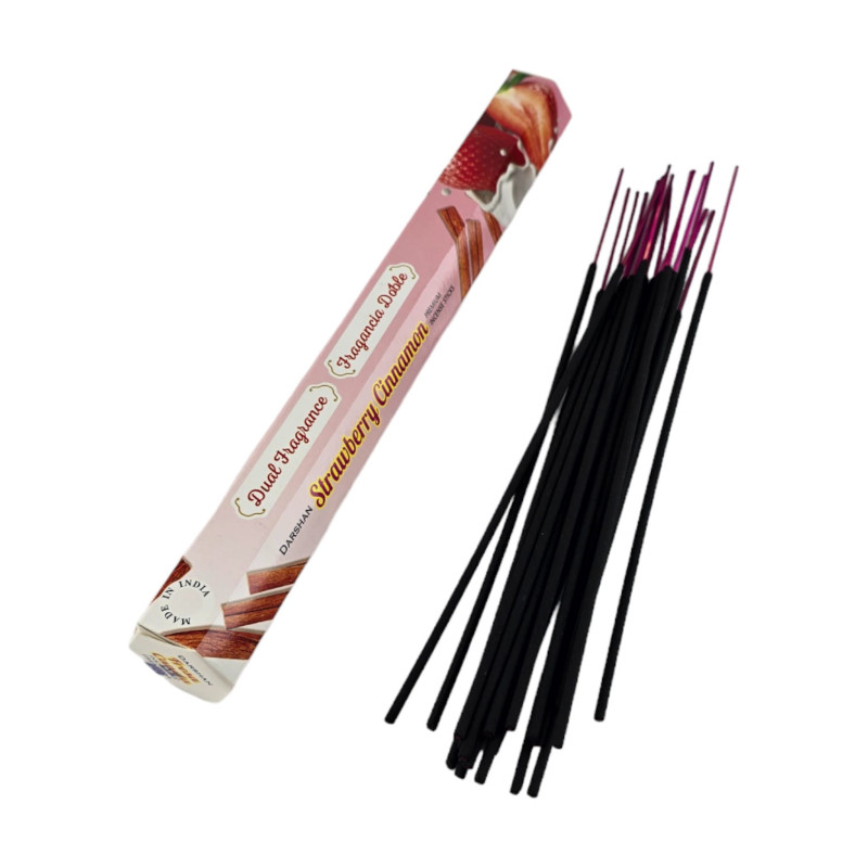 Пахощі вугільні Darshan Strawberry Cinnamon (Полуниця та кориця) індійські ароматичні палички