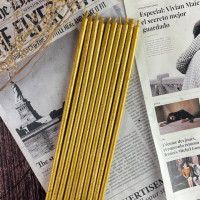 Тонкі воскові свічки Золоті 20 см - джерело сили для процвітання та світла