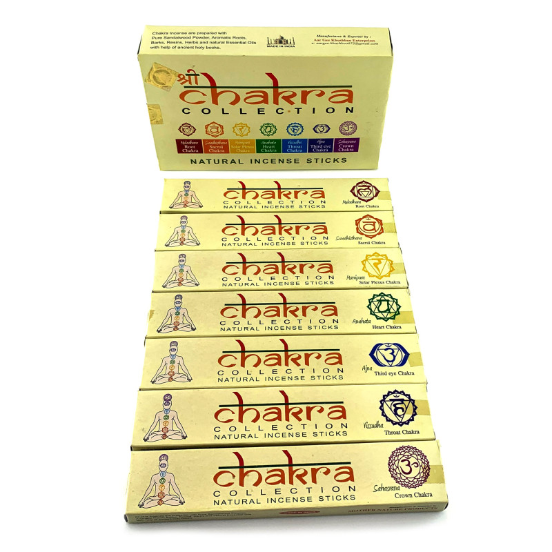 Пахощі масала Chakra Collection Mother Nature Products для 7 чакр набір ароматичних паличок