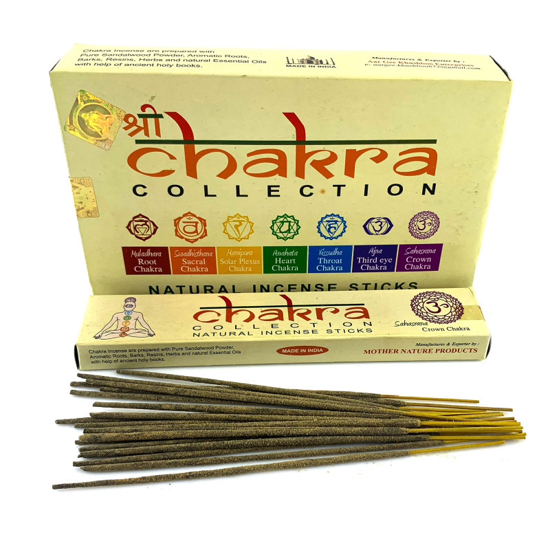 Пахощі масала Chakra Collection Mother Nature Products для 7 чакр набір ароматичних паличок