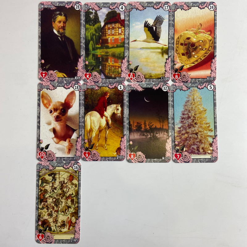 Карти Ленорман Lenormand Vintage вінтажний стиль оракул дві колоди
