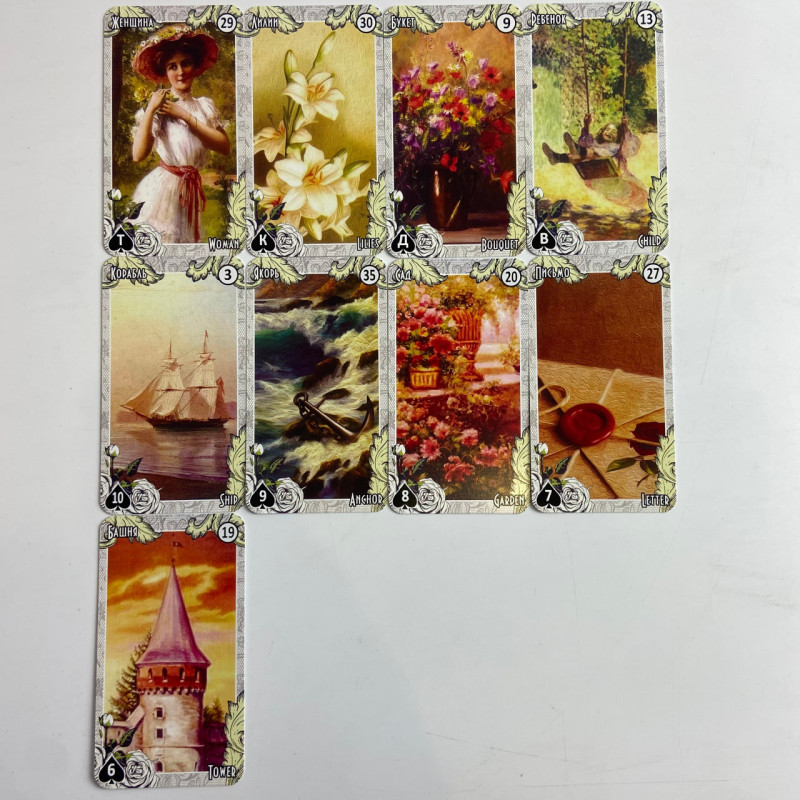 Карти Ленорман Lenormand Vintage вінтажний стиль оракул дві колоди