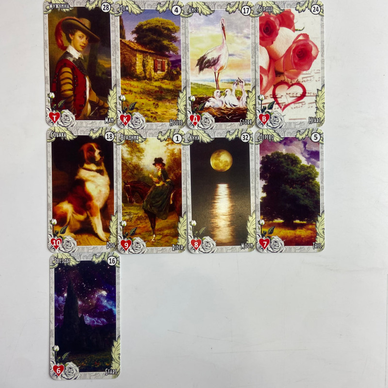 Карти Ленорман Lenormand Vintage вінтажний стиль оракул дві колоди