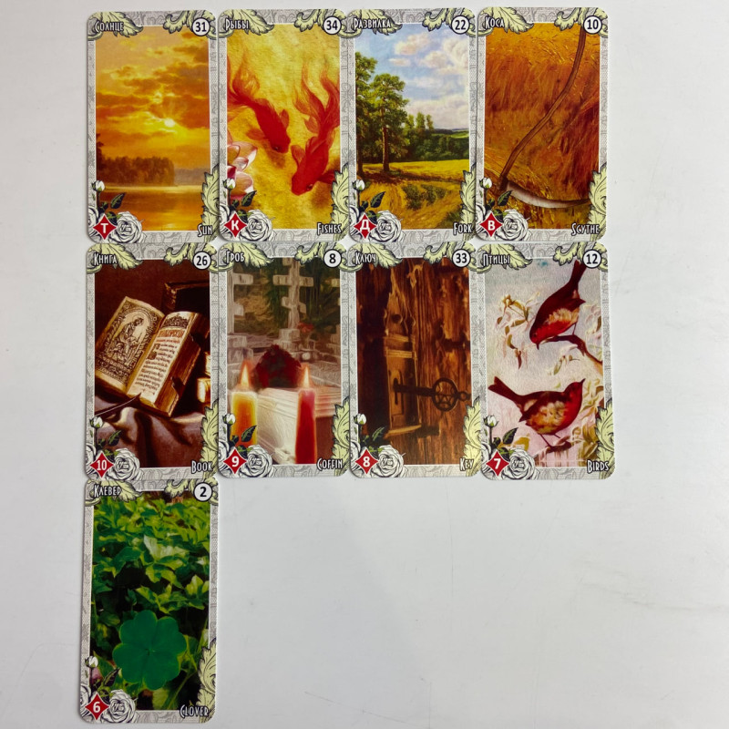 Карти Ленорман Lenormand Vintage вінтажний стиль оракул дві колоди