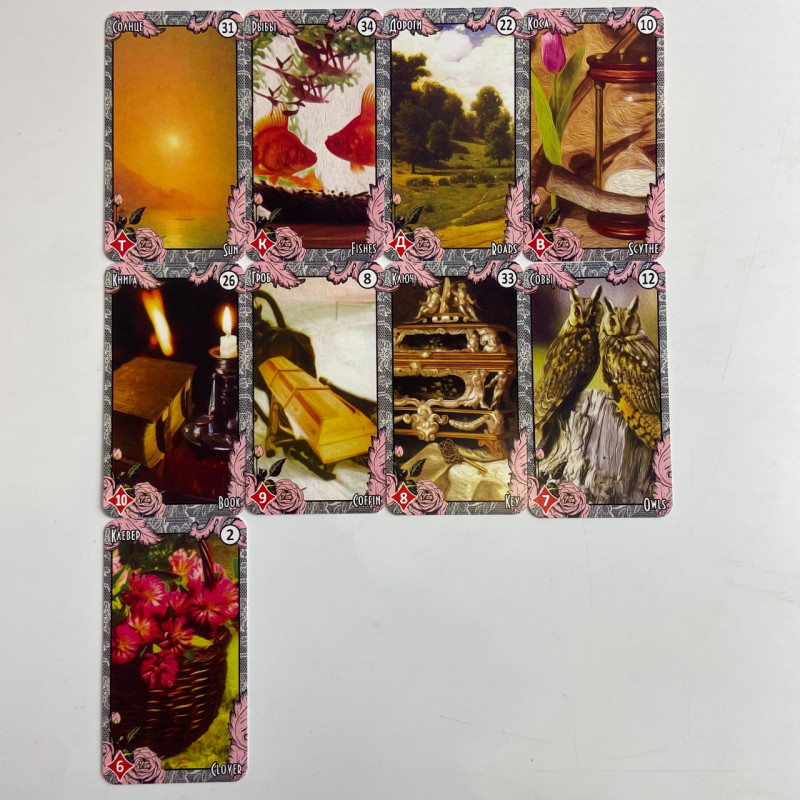 Карти Ленорман Lenormand Vintage вінтажний стиль оракул дві колоди