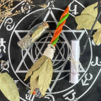 Свеча-скрутка для привлечения везения, процветания и позитивных изменений в жизни (19 см)