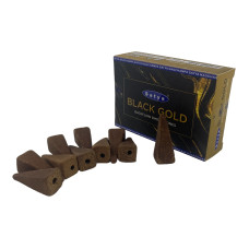 Арома-конуси зворотного потоку Satya Black Gold (Чорне Золото) backflow dhoop cones