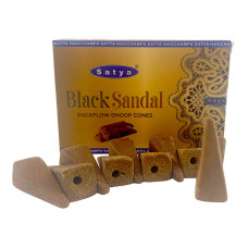 Арома-конуси backflow Satya Black Sandal Чорний Сандал для пахощів