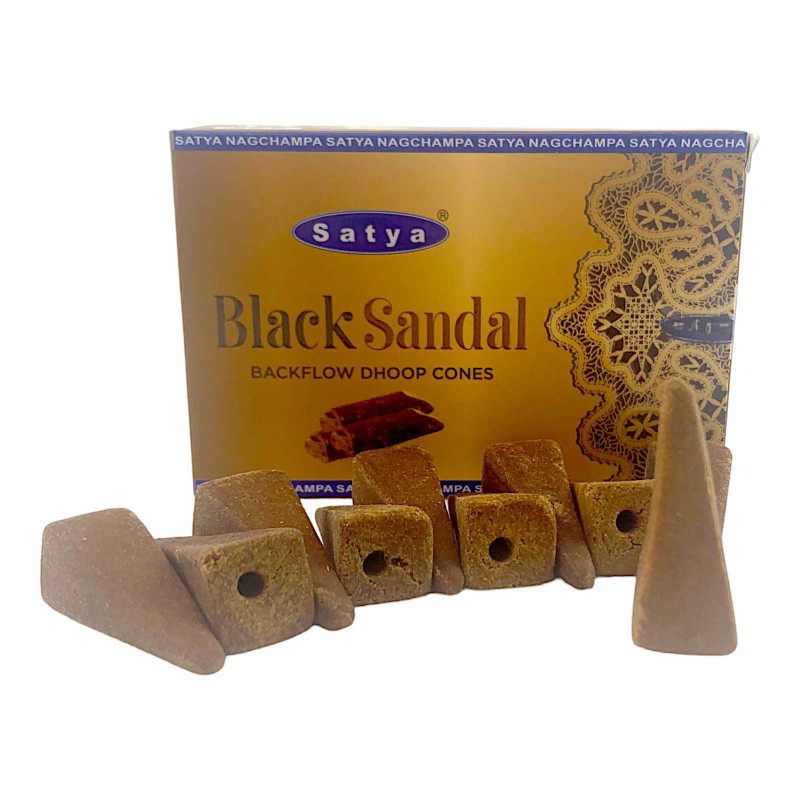 Арома-конуси backflow Satya Black Sandal Чорний Сандал для пахощів