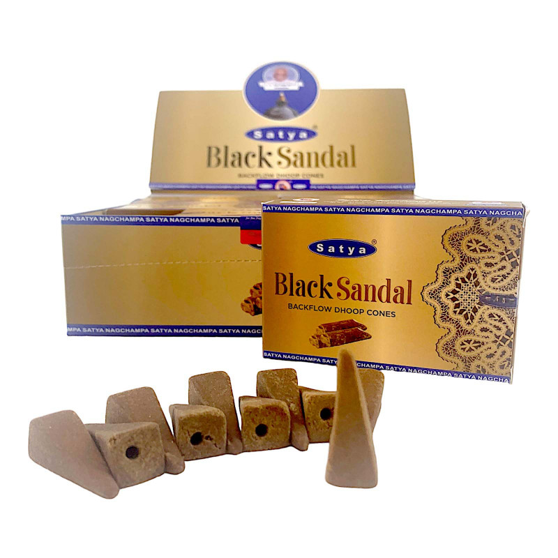 Арома-конуси backflow Satya Black Sandal Чорний Сандал для пахощів