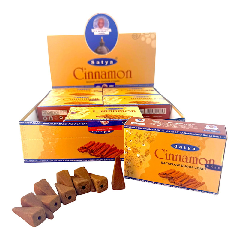 Арома-конуси зворотного потоку Satya Cinnamon Backflow Dhoop Cones (кориця)