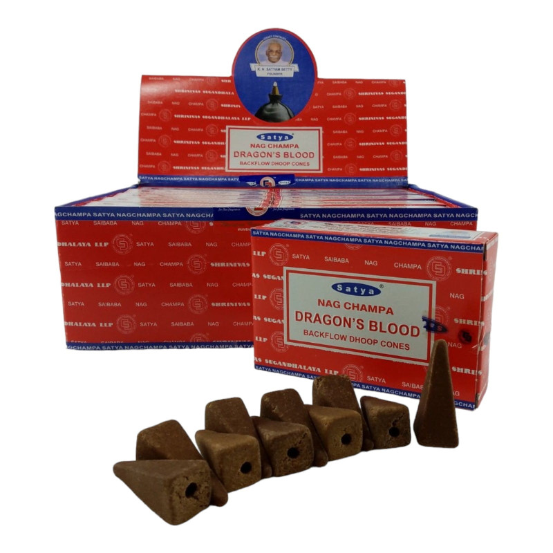 Арома-конуси зворотного потоку Satya Dragon's Blood Nag Champa backflow dhoop cones
