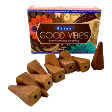 Арома-конуси зворотного потоку Satya Good Vibes Backflow Dhoop Cones Позитивні Вібрації