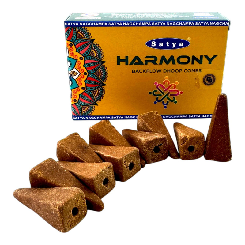 Арома-конуси зворотного потоку Satya Harmony Backflow Dhoop Cones аромат масала квітковий