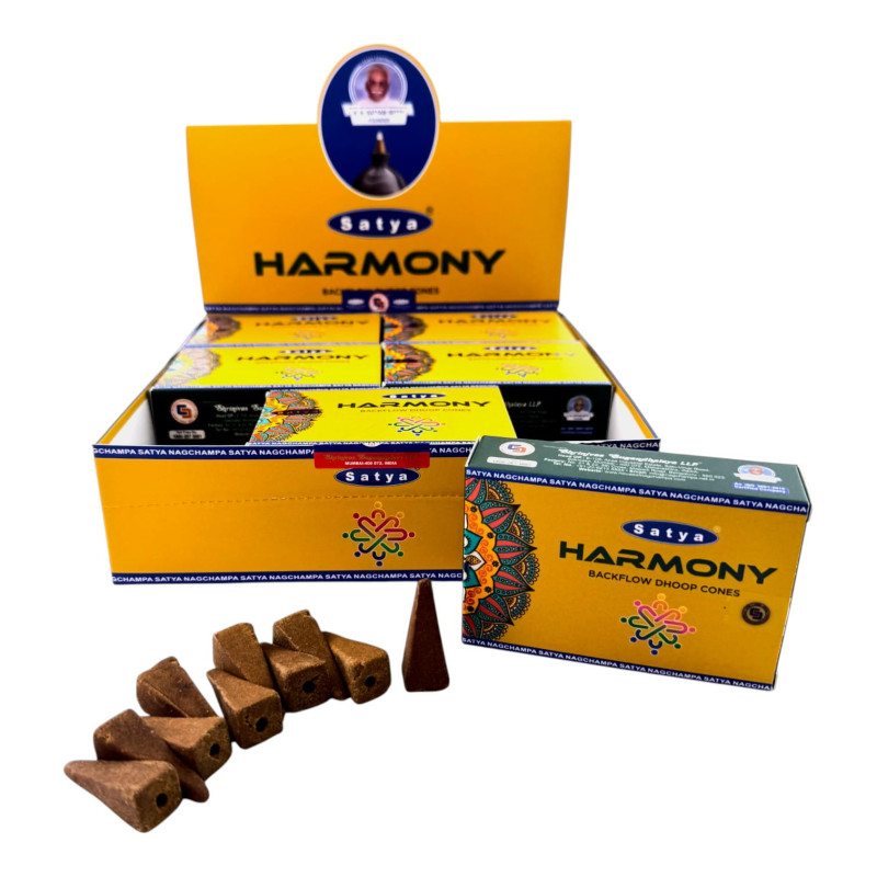 Арома-конуси зворотного потоку Satya Harmony Backflow Dhoop Cones аромат масала квітковий