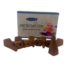 Арома-конуси зворотного потоку Satya Meditation Backflow Dhoop Cones (Медитація)