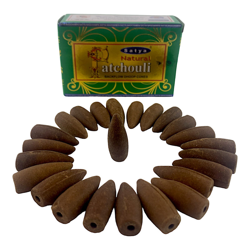 Арома-конуси зворотного потоку Satya Natural Patchouli Backflow Dhoop Cones пахощі