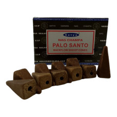 Арома-конуси зворотного потоку Satya Palo Santo Nag Champa Backflow Dhoop Cones