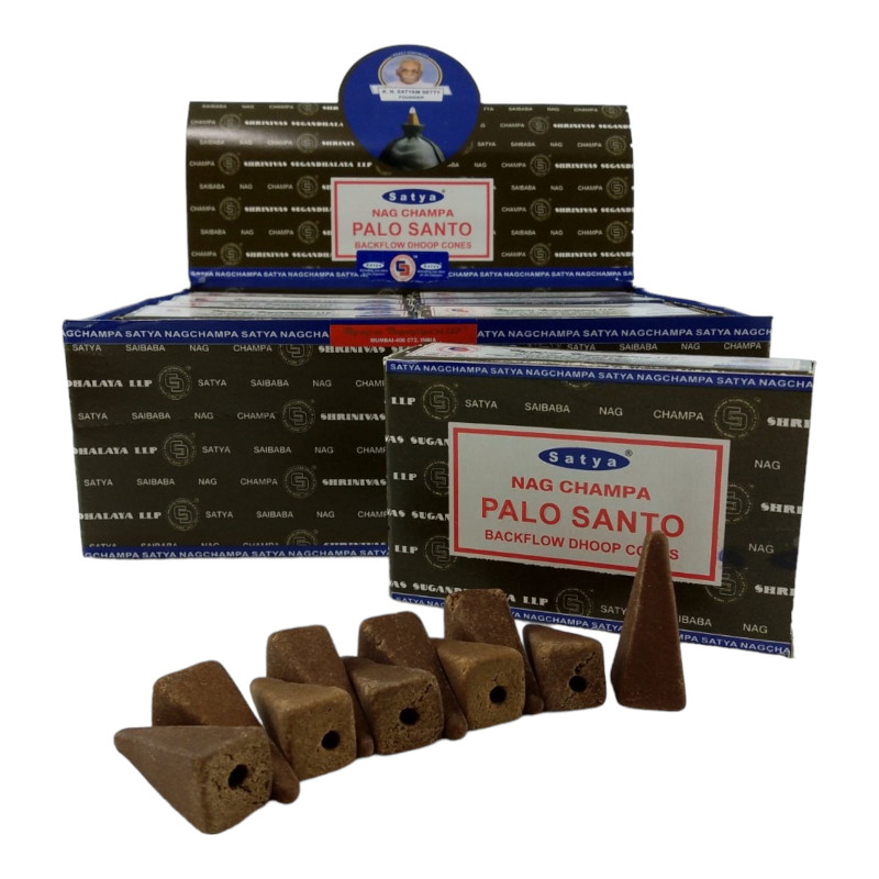 Арома-конуси зворотного потоку Satya Palo Santo Nag Champa Backflow Dhoop Cones
