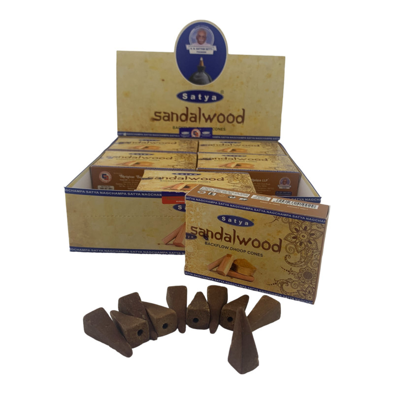 Арома-конуси зі зворотним потоком Satya Sandalwood Backflow Dhoop Cones сандал
