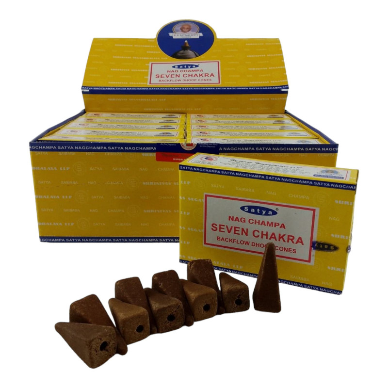 Арома-конусы backflow Satya Seven Chakra Nag Champa (Седьмая Чакра)