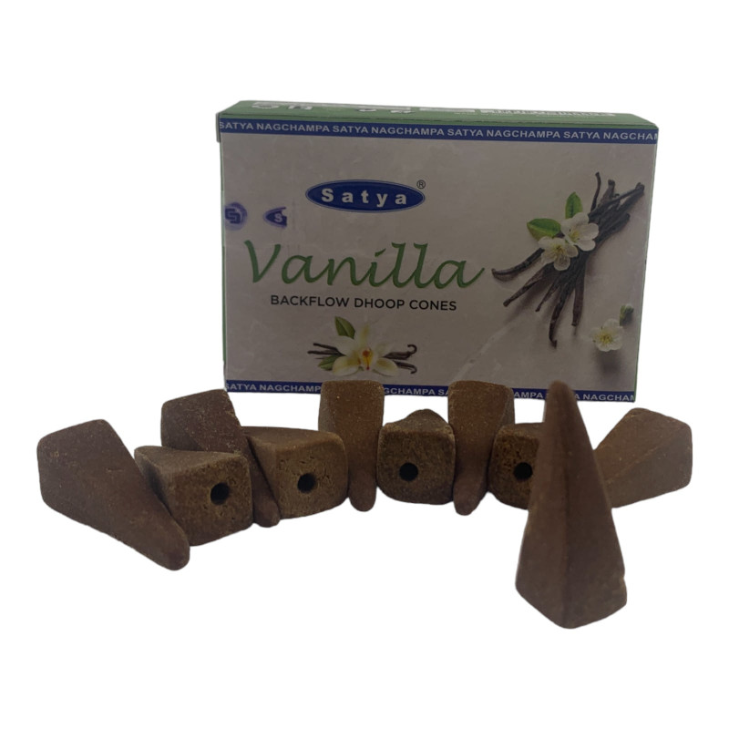 Арома-конуси зворотного потоку Satya Vanilla Backflow Dhoop Cones ванільні