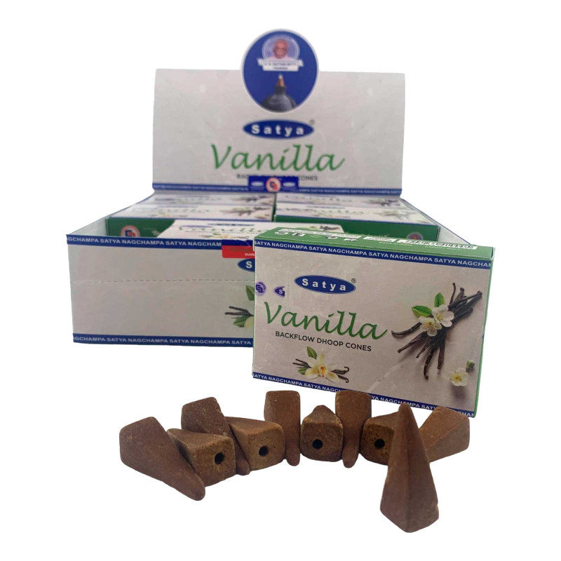 Арома-конуси зворотного потоку Satya Vanilla Backflow Dhoop Cones ванільні