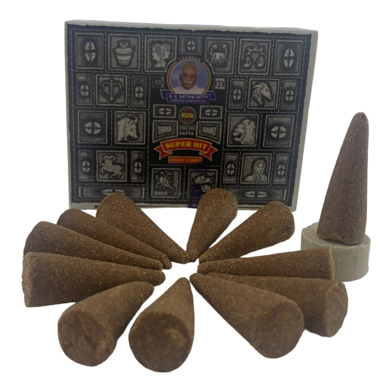 Пахощі арома-конуси Satya Super Hit Dhoop Cones масала квітковий аромат