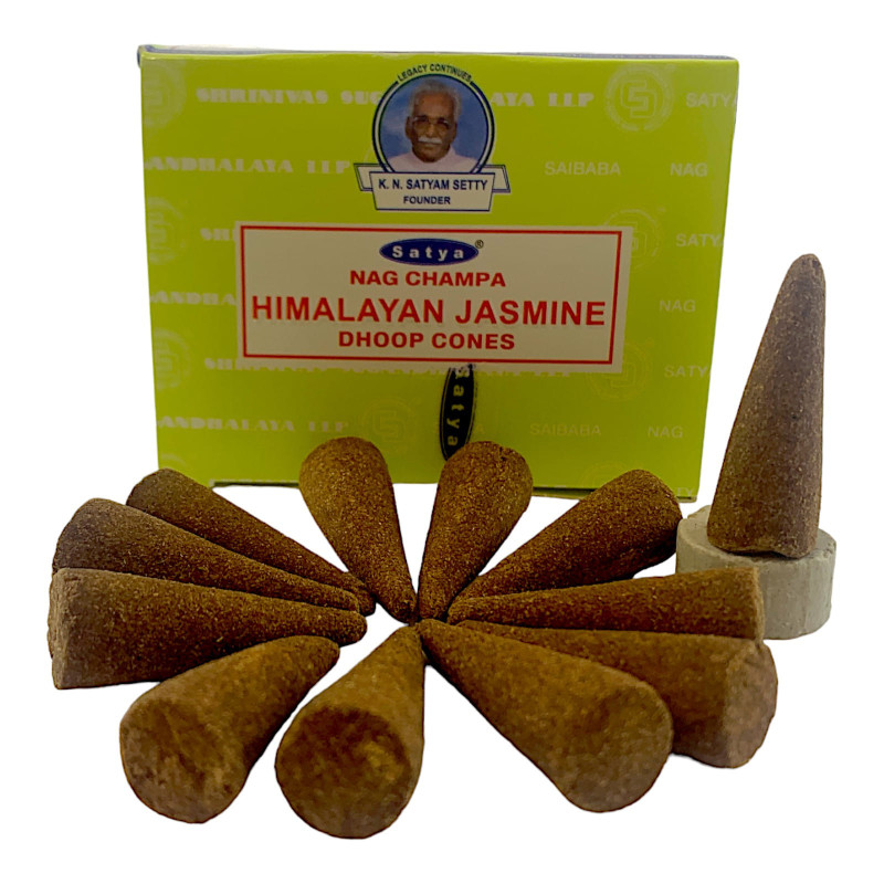 Пахощі арома-конуси Satya Nag Champa Dhoop Cones Himalayan Jasmine масала