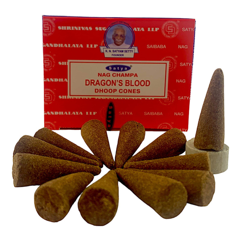 Пахощі арома-конуси Satya Dragon's Blood Nag Champa масала dhoop cones