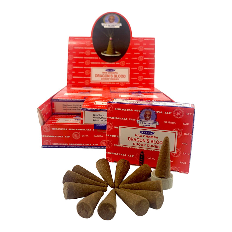 Пахощі арома-конуси Satya Dragon's Blood Nag Champa масала dhoop cones