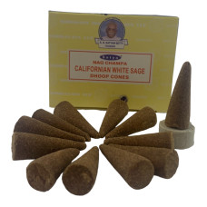 Пахощі арома-конуси Satya Nag Champa Dhoop Californian White Sage масала