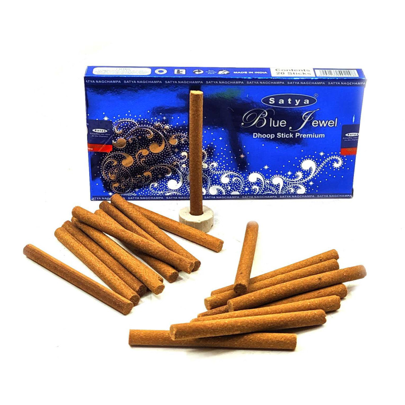 Пахощі безосновні Satya Blue Jewel Блакитна Перлина Premium Dhoop Sticks