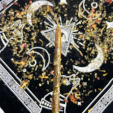 Жовта воскова свічка з евкаліптом, 27 см – натуральний аромат для затишку
