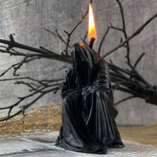 Воскова чорна свічка Безликий 8 см – ритуальна свічка для медитацій та очищення простору
