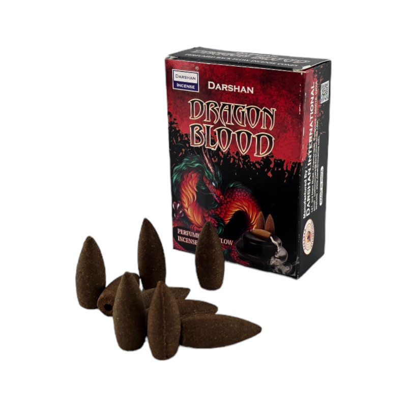 Арома-конуси зі зворотним потоком Darshan Dragon Blood (Кров Дракона) backflow dhoop cones
