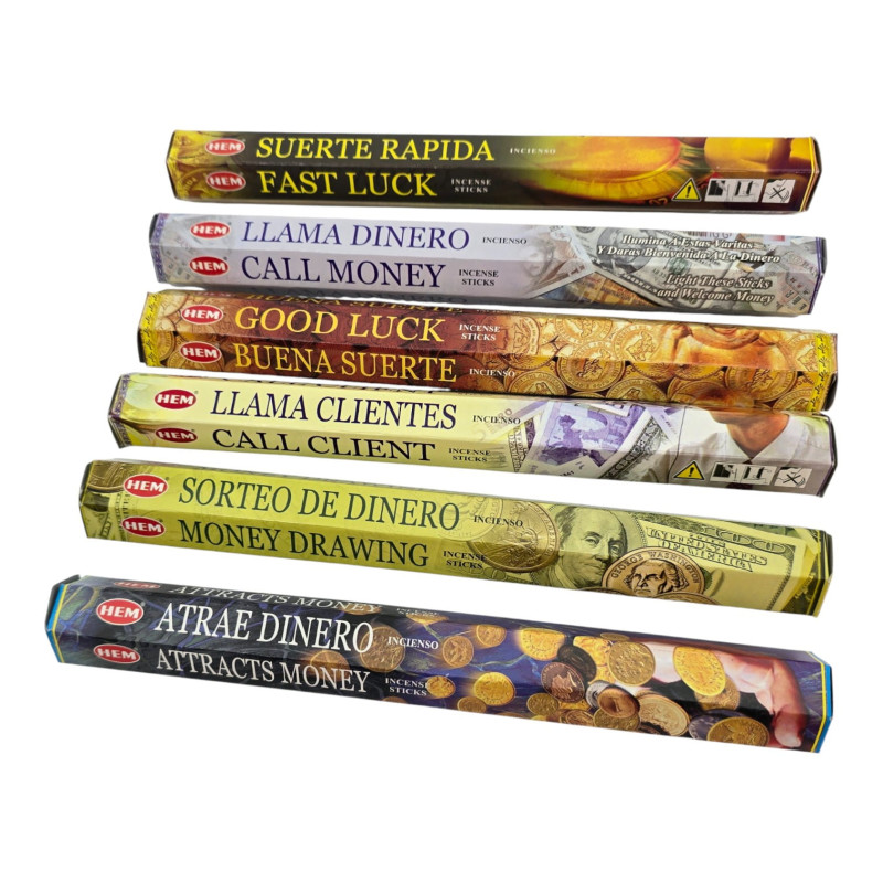 Подарунковий набір ароматичних паличок HEM Money Series масала пахощі для удачі та достатку