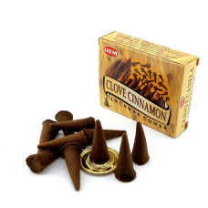 Арома-конуси HEM Clove Cinnamon Dhoop Cones гвоздика та кориця