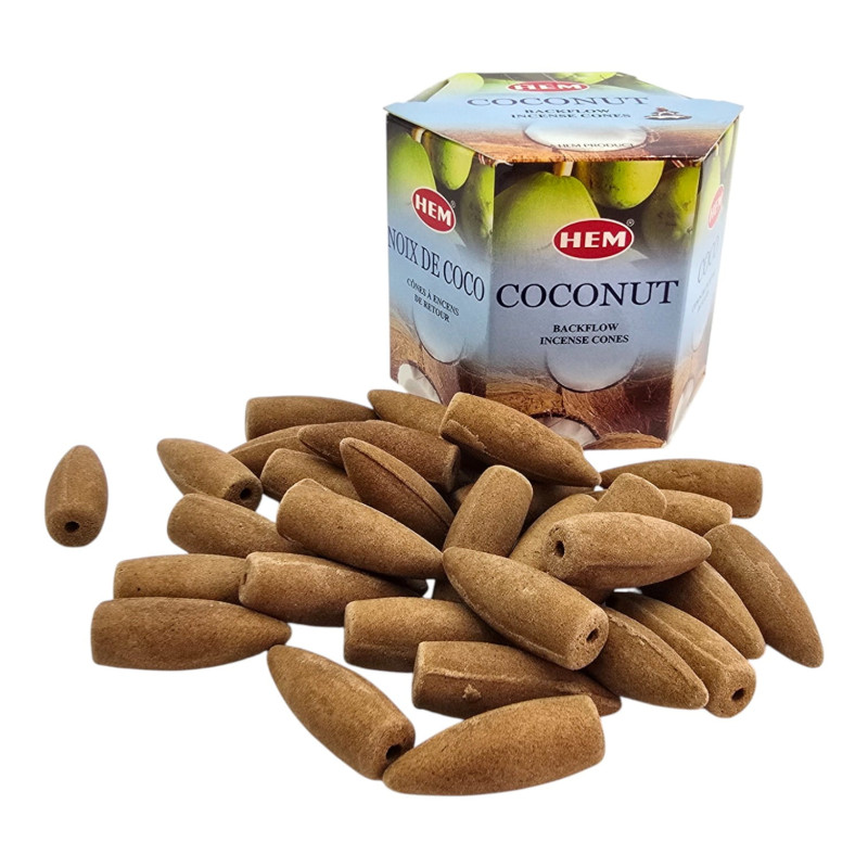 Ароматические конусы HEM Coconut Dhoop Cones (кокос) для дома и медитации