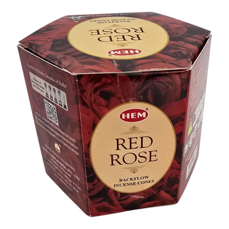 Арома-конуси зворотного потоку HEM Red Rose Backflow Dhoop Cones пахощі пачулі