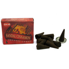 Арома-конуси HEM Sandal Cinnamon dhoop пахощі кориця та сандал