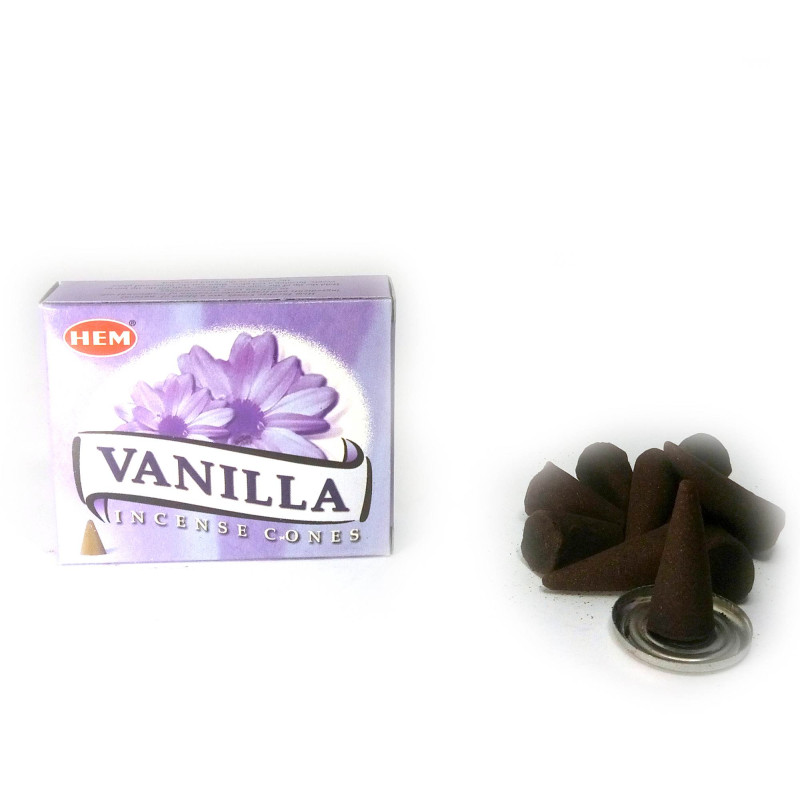 Арома-конуси HEM Vanilla Dhoop Cones ванільні пахощі для дому та медитації