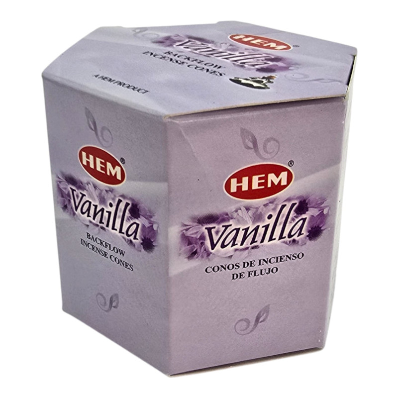 Арома-конуси backflow HEM Vanilla Dhoop Cones пахощі зі зворотним потоком диму