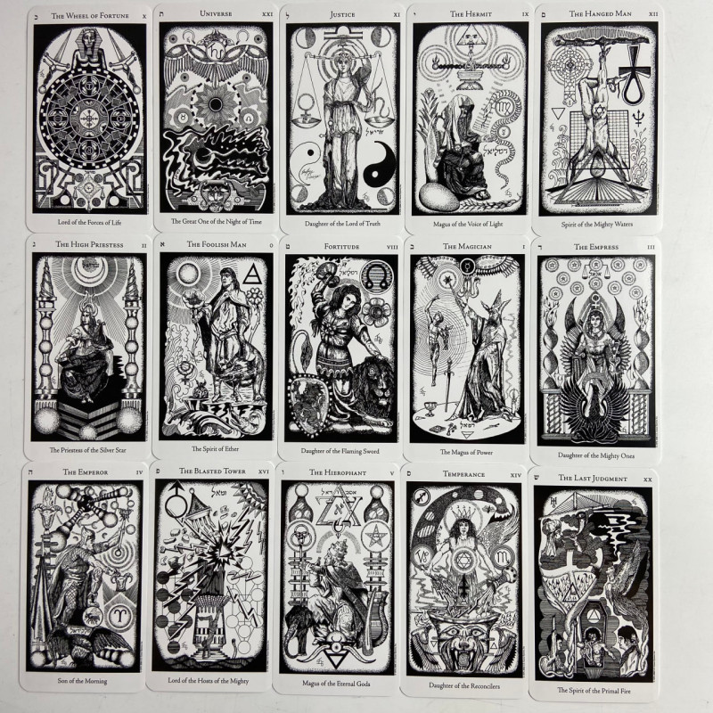 Карти Таро The Hermetic Tarot Герметичне таро Годфрі Доусон чорнобілі гравюри