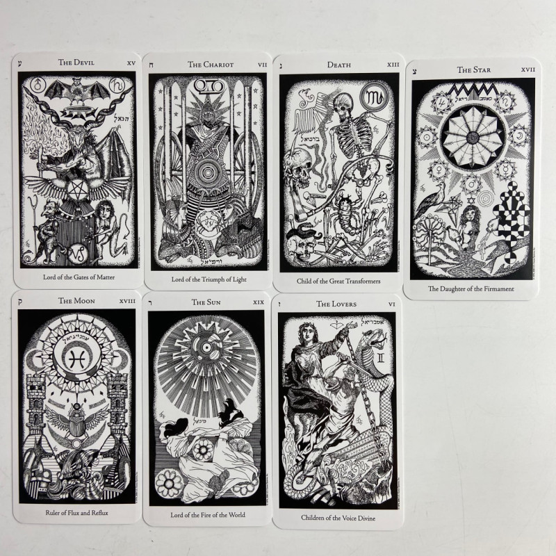Карти Таро The Hermetic Tarot Герметичне таро Годфрі Доусон чорнобілі гравюри