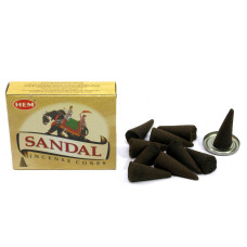 Арома-конуси HEM Sandal Dhoop Cones пахощі сандал для медитації