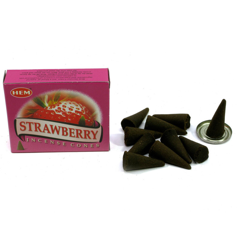 Ароматичні конуси HEM Strawberry Dhoop Cones (Полуниця) пахощі для дому та медитації