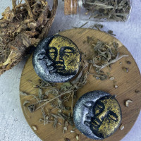 Воскова свічка Сонце та Місяць (6 см) для магії і ритуалів, 100% віск
