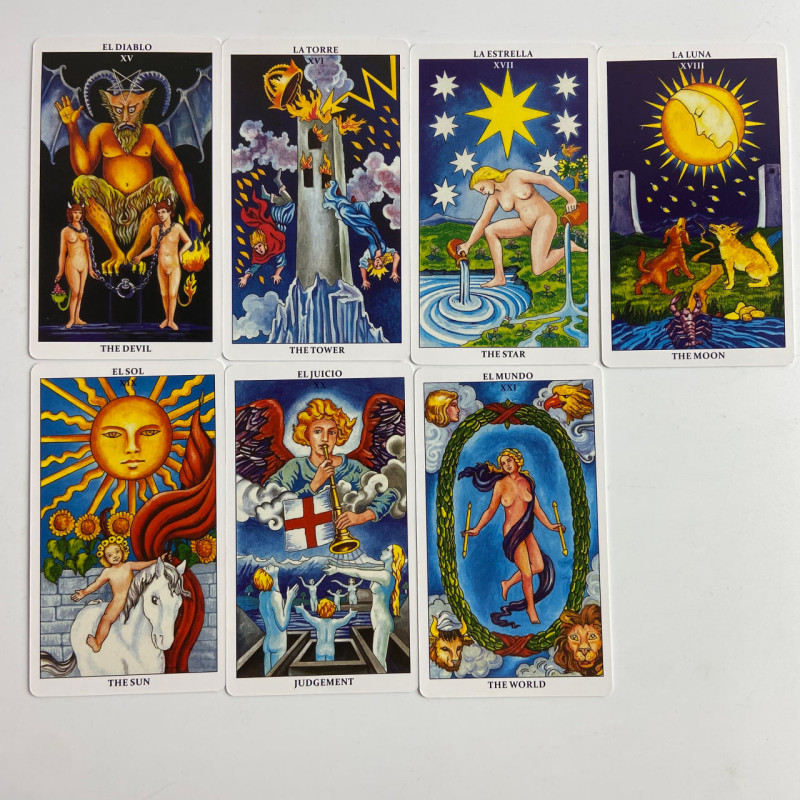 Карти Таро Райдера-Уейта Spanish Rider Waite зменшена колода двомовна англійська-іспанська